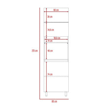 Modulo Microondas Karel, Cocoa y Beige, con Amplio Espacio Para Almacenaje