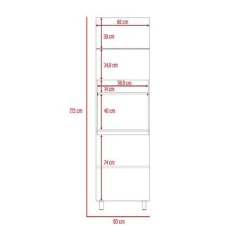 Modulo Microondas Karel, Cocoa y Beige, con Amplio Espacio Para Almacenaje