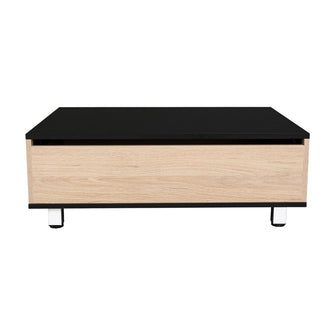 Mesa de Centro Salento, Beige y Wengue, con Gran Capacidad de Almacenamiento