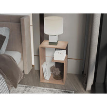 Mesa de Noche Evert, Café Expresso y Wengue, con diseño moderno y espacio para ubicar objetos ZF