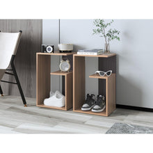 Mesa de Noche Evert, Café Expresso y Wengue, con diseño moderno y espacio para ubicar objetos ZF