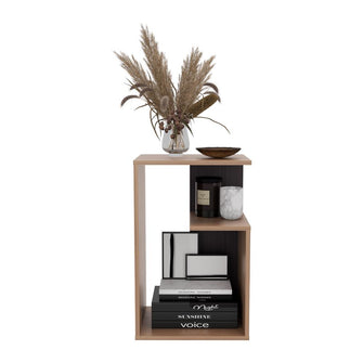 Mesa de Noche Evert, Café Expresso y Wengue, con diseño moderno y espacio para ubicar objetos ZF