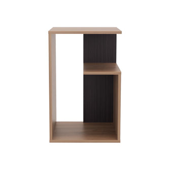 Mesa de Noche Evert, Café Expresso y Wengue, con diseño moderno y espacio para ubicar objetos ZF