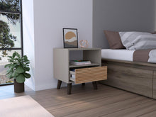 Mesa de Noche, Mirabella, Cocoa, con un Cajón y Amplio espacio para Almacenar Objetos