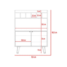 Bar Mirabella, Cocoa, con Dos Puertas Abatibles y Espacio para Almacenar Copas