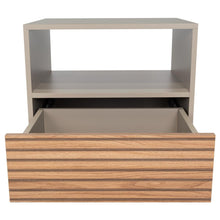 Mesa de Noche, Mirabella, Cocoa, con un Cajón y Amplio espacio para Almacenar Objetos