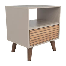 Mesa de Noche, Mirabella, Cocoa, con un Cajón y Amplio espacio para Almacenar Objetos