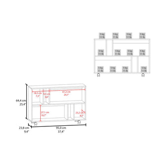 Mesa Auxiliar Jorge, Blanco, con  espacio para guardar objetos como libros y decoracion ZF