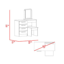 Mueble Tocador Wesley, Avellana y Wengue, con Cuatro Cajones Para Ubicar Maquillaje