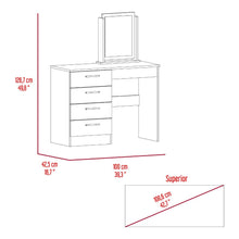 Mueble Tocador Lady, Humo y Blanco Duqueza,