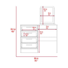 Mueble Tocador Lady, Humo y Blanco Duqueza,