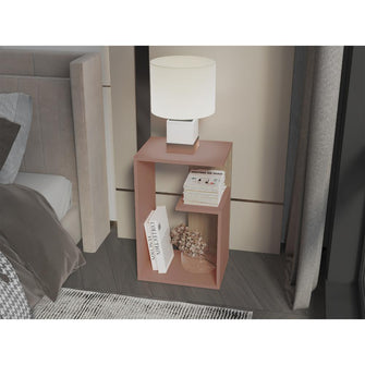 Mesa de Noche Evert, Arupo y Fresno Europeo, con diseño moderno y espacio para ubicar objetos