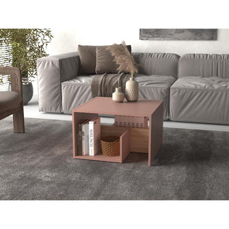 Mesa de Noche Evert, Arupo y Fresno Europeo, con diseño moderno y espacio para ubicar objetos