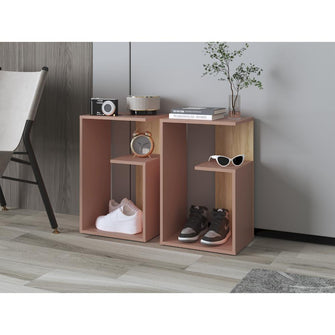 Mesa de Noche Evert, Arupo y Fresno Europeo, con diseño moderno y espacio para ubicar objetos