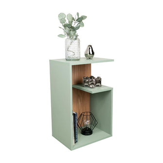Mesa de Noche Evert, Agave y Fresno, con diseño moderno y espacio para ubicar objetos