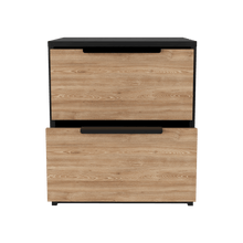 Mesa de Noche Wesley, Wengue y Miel, con Dos Cajones Organizadores