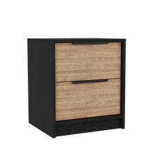 Mesa de Noche Wesley, Wengue y Miel, con Dos Cajones Organizadores