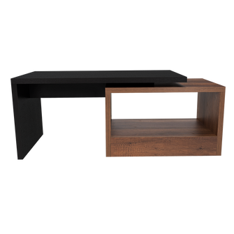 Mesa de Centro Wesley, Wengue y Cobre, con Un Cajón Amplio
