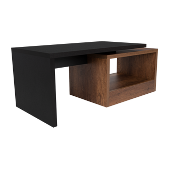 Mesa de Centro Wesley, Wengue y Cobre, con Un Cajón Amplio