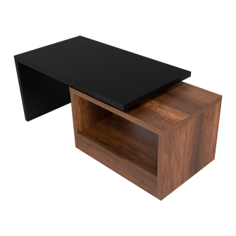 Mesa de Centro Wesley, Wengue y Cobre, con Un Cajón Amplio