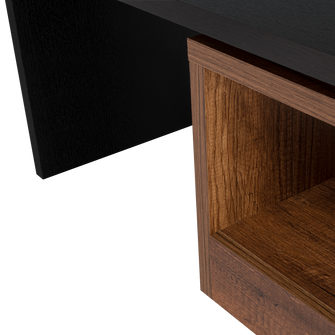 Mesa de Centro Wesley, Wengue y Cobre, con Un Cajón Amplio