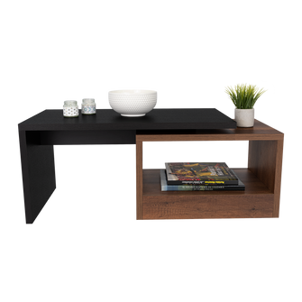 Mesa de Centro Wesley, Wengue y Cobre, con Un Cajón Amplio