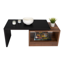 Mesa de Centro Wesley, Wengue y Cobre, con Un Cajón Amplio