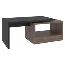 Mesa de Centro Wesley, Wengue y Avellana, con espacios inferiores
