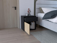 Mesa de Noche Grays, Wengue y Fresno Europeo, con una puerta y cajón