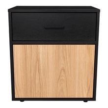 Mesa de Noche Grays, Wengue y Fresno Europeo, con una puerta y cajón