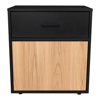 Mesa de Noche Grays, Wengue y Fresno Europeo, con una puerta y cajón