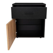 Mesa de Noche Grays, Wengue y Fresno Europeo, con una puerta y cajón