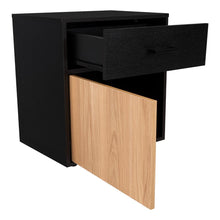 Mesa de Noche Grays, Wengue y Fresno Europeo, con una puerta y cajón