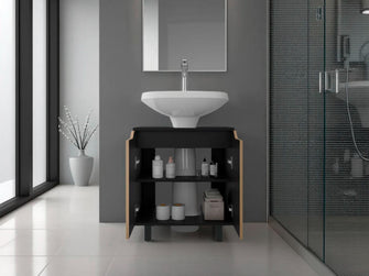 Mueble Para Lavamanos Marlo, Wengue y Fresno Europeo, No incluye Lavamanos