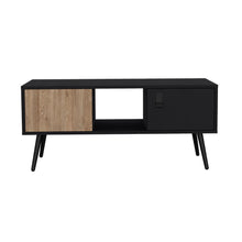 Mesa de Centro Mirabella, Wengue y Miel, con un Cajón y Dos Puertas Batientes