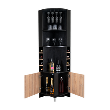 Bar Mirabella, Wengue y Miel, con Espacio para Botellas de Vino y Copas