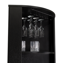 Bar Mirabella, Wengue y Miel, con Espacio para Botellas de Vino y Copas