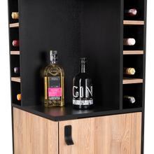 Bar Mirabella, Wengue y Miel, con Espacio para Botellas de Vino y Copas