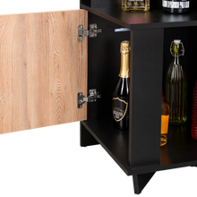 Bar Mirabella, Wengue y Miel, con Espacio para Botellas de Vino y Copas