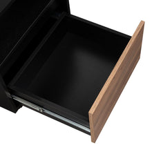 Mesa de Noche Cruella, Wengue y Miel, con Espacio para Colorcar Objetos Decorativos