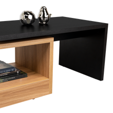 Mesa de Centro Wesley, Wengue y Fresno Europeo, con Amplio Espacio Ideal Para Ubicar Decoraciones