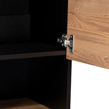 Módulo Microondas Prada, Wengue y Miel, con Rodachinas y Variedad de Entrepaños