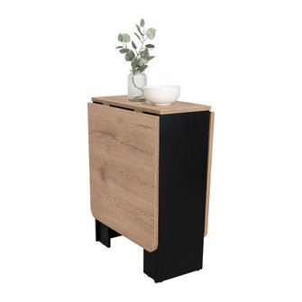 Mesa Auxiliar de Cocina Plegable Merida, Wengue y Macadamia, con Amplia Superficie