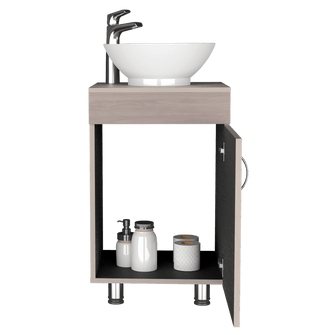 Mueble para Lavamanos Coralyn, Wengue y Nacar, con Amplio Espacio de Almacenamiento