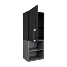 Gabinete de Baño Oporto, Wengue y Plata Oscuro, con espacio para guardar objetos de aseo personal