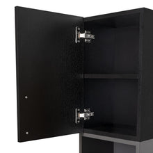 Gabinete de Baño Oporto, Wengue y Plata Oscuro, con espacio para guardar objetos de aseo personal