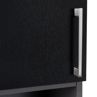Gabinete de Baño Oporto, Wengue y Plata Oscuro, con espacio para guardar objetos de aseo personal