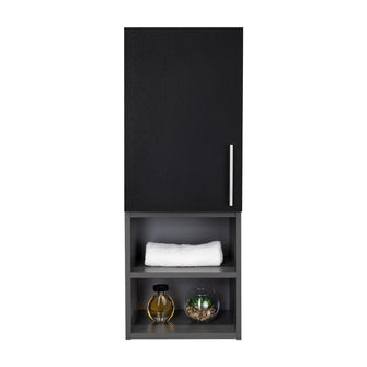 Gabinete de Baño Oporto, Wengue y Plata Oscuro, con espacio para guardar objetos de aseo personal