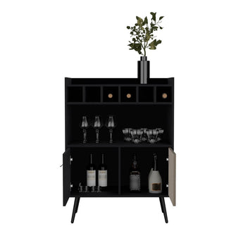 Bar Bajo Mirabella, Wengue y Toquilla, Con espacio para botellas de vino y copas