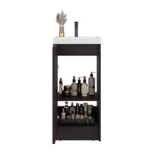 Mueble De Lavamanos Syra, Kronos Wengue y Roble Natural, Con textura ranurada incluye lavamanos ZF
